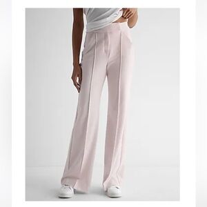 Express Pink Super High Waisted Pintuck Flare Trouser Pant Sz 4